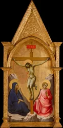 Ukřižovaný Kristus mezi Pannou Marií a svatým Janem Evangelistou, ca. 1406.