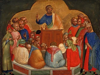 Apoštol Petr káže Predella Panel, asi 1370.