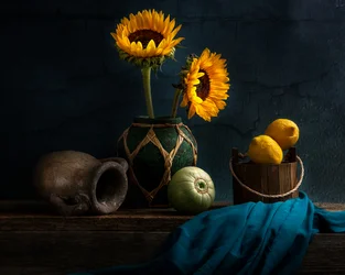 Venkovské slunečnice a citrony