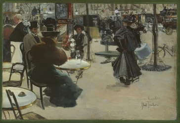 Pouliční scéna, známá také jako Terasa kavárny, asi 1895 (olej na dřevě)