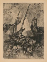 Rybářské lodě, Normandie (Environ de Caen)