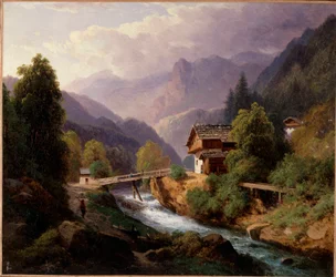 Krajina Švýcarska Malba Augusta Louise Lapita (1803-1874) Soukromá sbírka z 19. století