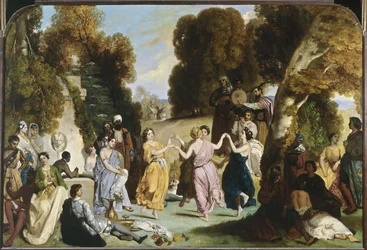 Tanec múz, mezi lety 1846 a 1851 (olej na plátně)