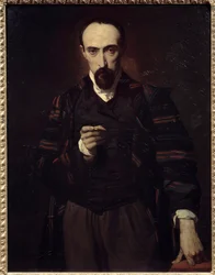 Portrét Achille Deveria (1800-1857), malíř a rytec. Obraz Louis Boulanger (1806-1867)