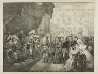 Recepce v adresáři, deska 29 z Politického a vojenského života Napoleona