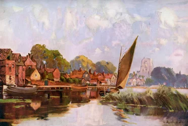 Na řece v Beccles, Suffolk, 1924-1926.