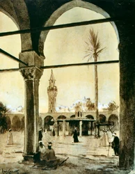 Mešita, Káhira, Egypt, 1928
