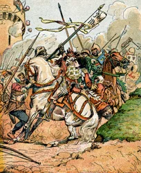 Zajetí Johanky z Arku v Compiegne, kolem roku 1900 (ilustrace)