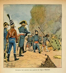 Ilustrace Bombled Louis (1862-1927) z knihy „Památník svaté Heleny“ od hraběte Emmanuela de Las Cases (1766-1842): Zámečník nechal zničit své zbraně v sídle Mantovy, Soukromá sbírka