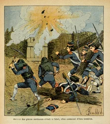 Ilustrace Bombled Louis (1862-1927) z knihy „Památník svaté Heleny“ od hraběte Emmanuela de Las Cases (1766-1842): Siege of a City, Soukromá sbírka