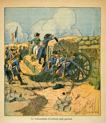 Ilustrace Bombardovaného Ludvíka (1862-1927) z knihy „Památník svaté Heleny“ od hraběte Emmanuela de Las Cases (1766-1842): Napoleon Bonaparte v sídle Toulonu v roce 1793, soukromá sbírka