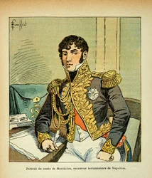 Ilustrace Bombardovaného Ludvíka (1862-1927) z knihy „Památník svaté Heleny“ od hraběte Emmanuela de Las Cases (1766-1842): Portrét hraběte Charlese Tristana z Montholonu (1783-1853), vykonavatele císaře Napoleona, vojína Sbírka