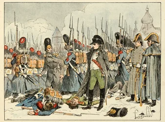 Ilustrace převzatá z knihy „Hrdinové století“, anekdotické recitace Dicka de Lonlay a ilustrované Louisem Bombledem (1862-1927)