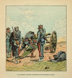 Armáda Loiry od Eugena Sergenta, řekl Grenest, ilustroval Louis Bombled (1862-1927) (Francouzsko-německá válka; kampaň 1870-1871): Bitva u Orleans 11. října