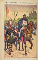 Odjezd na křížové výpravy, ilustrace z „Histoire de France“ od Julese Micheleta (1798-1874) kolem roku 1900