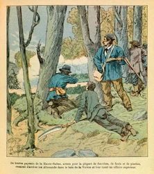 Východní Armee seržanta Eugena, známá jako Grenest, ilustrovaná Louisem Bombledem (1862-1927) (francouzsko-německá válka; kampaň 1870-1871): V Seveuve 25. října