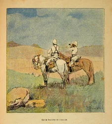 The War in Madagascar-Anecdotal History of the French Expeditions of 1885-1895 (Válka na Madagaskaru - anekdotické dějiny francouzských výprav v letech 1885-1895), autor Henri Galli dit Galllichet (1854-1922), ilustroval Louis Bombled (1862-1927): Vojenský