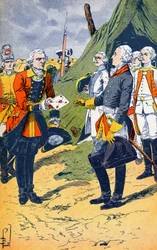 Washingtown přijímá kapitulaci Yorktownu