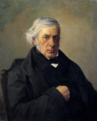 Portrét filozofa Victora Cousina (1792-1867) Obraz Louis Claude Mouchot (1830-1891). 19. století. Ztlumit. 0,73 x 0,60 m - Portrét filozofa Victora Cousina (1792-1867). Obraz Louis Claude Mouchot (1830-1891). 19. století. 0,73 x