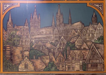 Budova nádraží (Sint-PietersStation). Interiér. 1912. Vstupní hala.