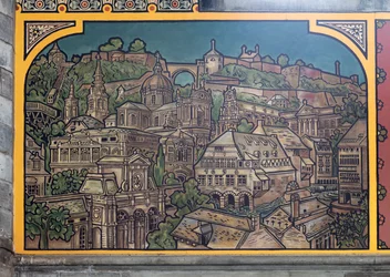 Budova nádraží (Sint-Pietersstation). Interiér. 1912. Vstupní hala.