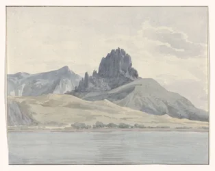 Pohled na pobřeží Pentidatilo na druhé straně mysu Spartivento Vue de la cote de Pentidatilo au delà du Cap de Spartivento (název na objektu) Voyage en Italy a Sicile et à Malte - 1778 (název série)