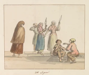 Tradiční kroje ostrova Gozo Kostým de Ghozo (název na objektu) Voyage en Italy a Sicile et à Malte - 1778 (název série)