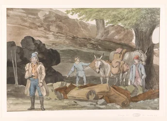Oponthoud bij de Grotte delle Capre aan de grens bij Nemorosa en Fredda Zastávka u jeskyně delle Capre na hranicích dvou regionů Nemorosa & Fredda (název na objektu) Cesty po Itálii, Sicílii a Maltě - 1778 (název série)