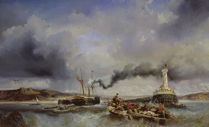 Pohled na přístav v Boulogne od moře, 1843