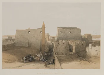 Egypt a Núbie, svazek II: Velký vchod do chrámu v Luxoru, 1848.