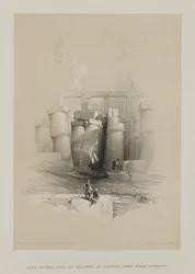 Egypt a Núbie, svazek II: Část síně sloupů v Karnaku, Théby, 1847.