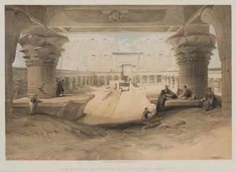 Egypt and Nubia, Volume I: View from under Portico of the Temple of Edfou, Horní Egypt, 1847.