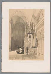 Vodopád od Dom van Regensburg Svatá studna v katedrále v Řezně (název na objektu)