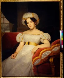 Portrét princezny Natalye Stepanovna Golitsyna, rozené hraběnky Apraksiny (1794-1890). Obraz Louise Hersenta (1777-1860), olej na plátně