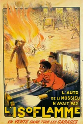 Reklama na hasicí přístroje Isoflamme, 1913