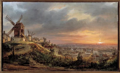 Paříž při pohledu z Montmartru. Obraz Louis Jacques Mande Daguerre (1787 - 1851)