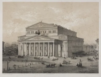 Bolchoi - Velké divadlo v Moskvě, Jacottet, Louis Julien (1806-?). Litografie