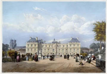 Le Palais du Luxembourg, na straně zahrady. V "Paříž a okolí"