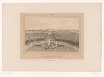 Pohled na zahrady ve Versailles Vue generale du Parc et du Château (název na objektu) Tváře v Paříži a okolí (název série) Versailles (název série na objektu)