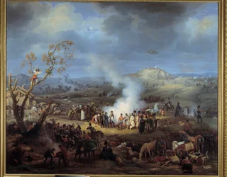 Bivak Napoleona I. v předvečer bitvy u Slavkova dne 1. prosince 1805. Obraz Louis Francois Lejeune (1775-1848)