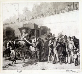 Příchod pilnosti, heliogravura od Léona Marottea podle obrazu Boillyho (1803).