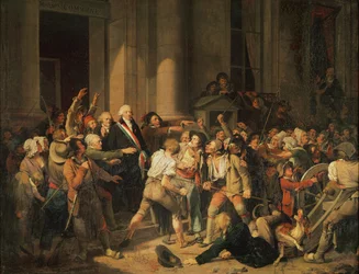 Akt odvahy pana Defontenaye, starosty města Rouen, 29. srpna 1792 (olej na plátně)