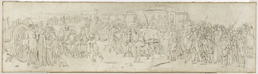 Kukačky na Tuilerijském nábřeží, kolem roku 1805 (štětec, indická tuš na plátně)