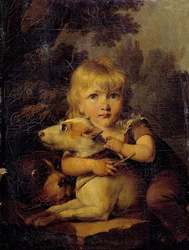 Portrét Louise Arnaulta (1803-1885) Dětská malba od Louise Leopolda Boillyho (1761-1845) 1808 cca. Slunce. 0,22 x 0,16 m