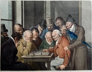 Šachová hra Litografie od Louise Leopolda Boillyho (1761-1845)