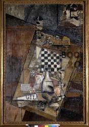 Zátiší s šachy. Obraz Louise Markuse známý jako Louis Marcoussis (1878-1941)