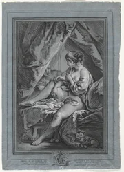 Mladá žena sedící na posteli, 1764-1767.