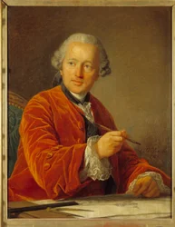 Portrét Germaina Soufflota (1713-1780) architekta Pantheonu Obraz Louis Michel van Loo (1707-1771) 18. století 0,79x0,62 m