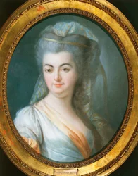 Portrét zahalené ženy od Louis Michel van Loo (1707-1771), pastel na pergamenu