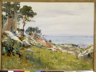 Pohled na Friulské ostrovy z výšin Madrague Obraz od Louise Nttera (1875-1915) Povinná zmínka: Založení sbírky, Provence, Marseille